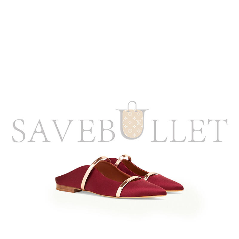 MALONE SOULIERS MAUREEN RED & GOLD SATIN FLATS MAUREENFLAT29BLK